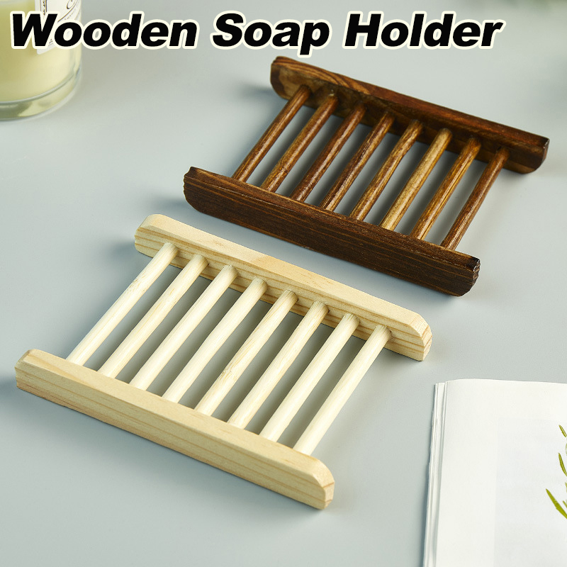 Soap Dish Draining - Bandeja jabonera de madera, soporte para