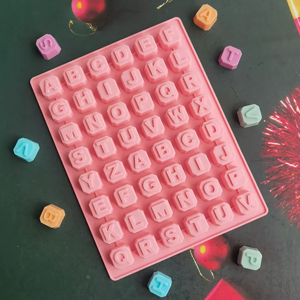 Soap Making Silicone Molds - 48 letras Enghish alfabeto letra molde