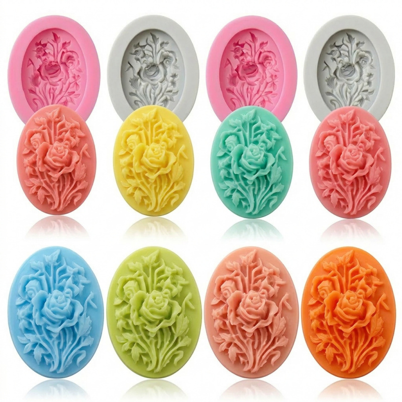 Soap Making Silicone Molds - 4 moldes de silicona con forma