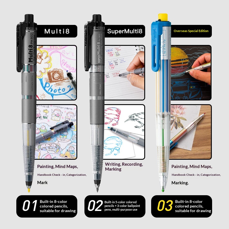 Pentel Multi 8 - Juego de Pape - Staedtler Pencil Lumocolor reseña y precio